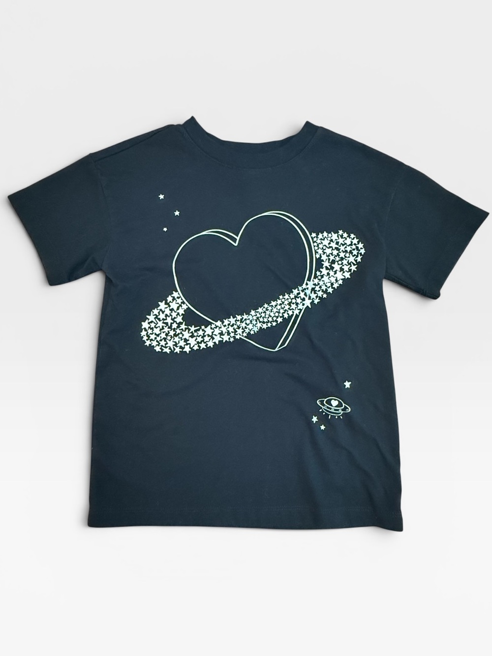 Kids Black Heart Orbit Graphic Tee